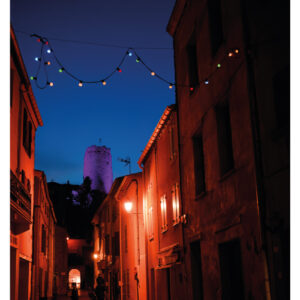 AFFICHE Gruissan et la Tour barberousse de nuit, dans une ruelle de Gruissan, Aude