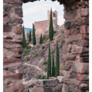 AFFICHE chateaux de Lastours, Aude pays cathares, 4 chateaux, montagne noire tourisme