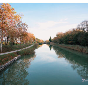 AFFICHE, Canal du Midi, écluse d'Herminis, Carcassonne. Aude