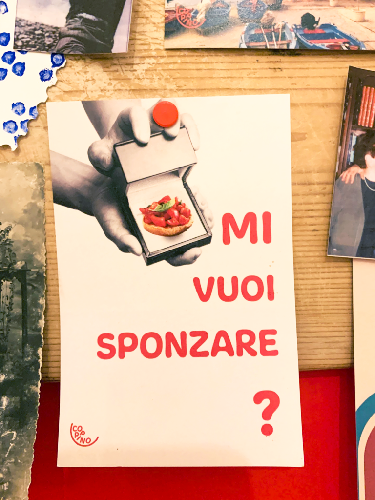 Affiche MI VUOI SPONZARE ? restaurant italien, Les Pouilles, Italie du Sud